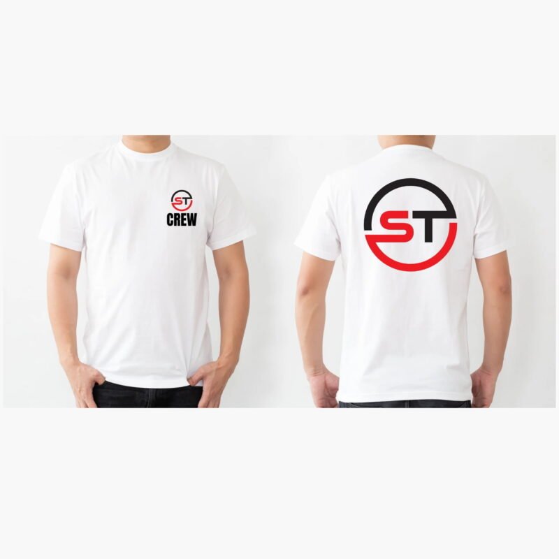 Company Logo Printed Tshirt White Color