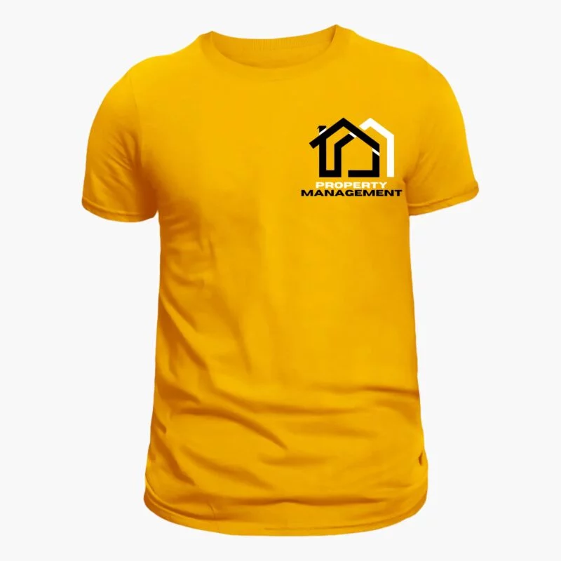 Brand Pocket Printed Tshirt Gold Color