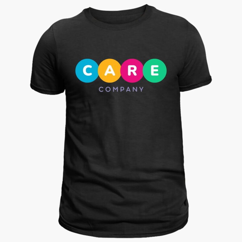 Company Logo Printed Black T-shirt