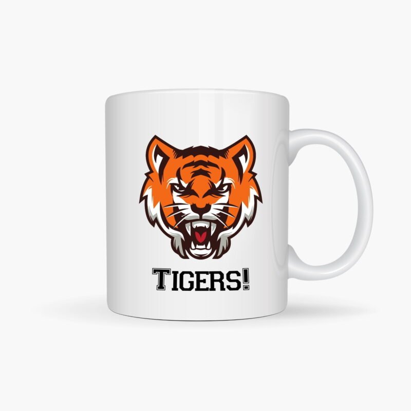 Black Printed Mascot Coffee Mug