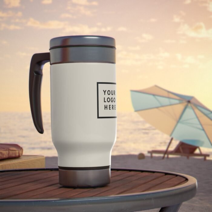 Logo Stainless Steel Travel Mug with Handle, 14oz - Image 7