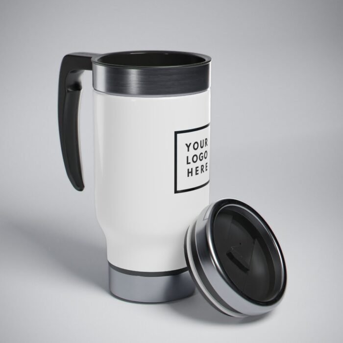 Logo Stainless Steel Travel Mug with Handle, 14oz - Image 8