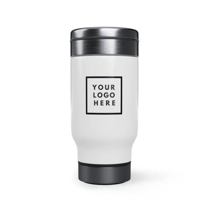 Logo Stainless Steel Travel Mug with Handle, 14oz