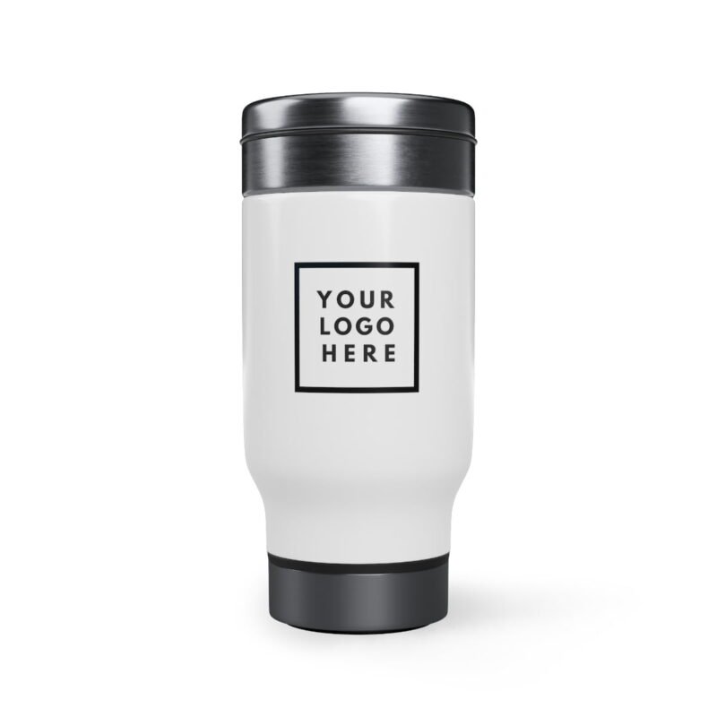 Logo Stainless Steel Travel Mug with Handle, 14oz