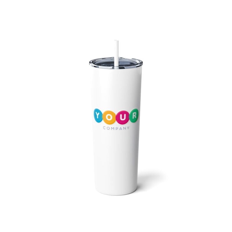 Skinny Steel Tumbler with Straw, 20oz